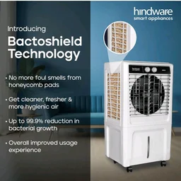 Hindware Smart Appliances Xeno 55L Personal Air cooler | Fan Based | 13 Inc. Fan Blade and Ice Chamber | White & Grey