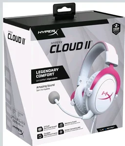 HyperX Cloud Ii-Gaming Headset for Pc,Ps5|Ps4. Includes 7.1 Virtual Surround Sound&USB Audio Control Box-Pink (4P5E0Aa),Over Ear,Wired