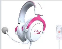 HyperX Cloud Ii-Gaming Headset for Pc,Ps5|Ps4. Includes 7.1 Virtual Surround Sound&USB Audio Control Box-Pink (4P5E0Aa),Over Ear,Wired