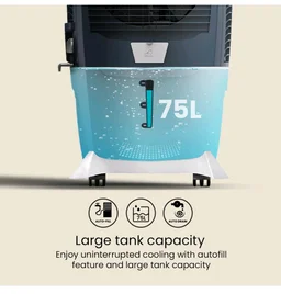 Crompton Ozone Royale 75 Litres Desert Air Cooler for home | Large & Easy Clean Ice Chamber | High Density Honeycomb Pads | Everlast Pump | Humidity Control | Auto Fill & Drain Function