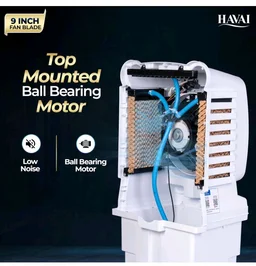 Havai Arizona 9 Personal Air Cooler | India’s First 9-Inch Blade Cooler | 2600 RPM | 2200 m³/hr Delivery | 5 Ft Air Throw | 3-Side Honeycomb | 25L Tank | Motorised Louvers | 120W | Ideal for 50 Sq Ft