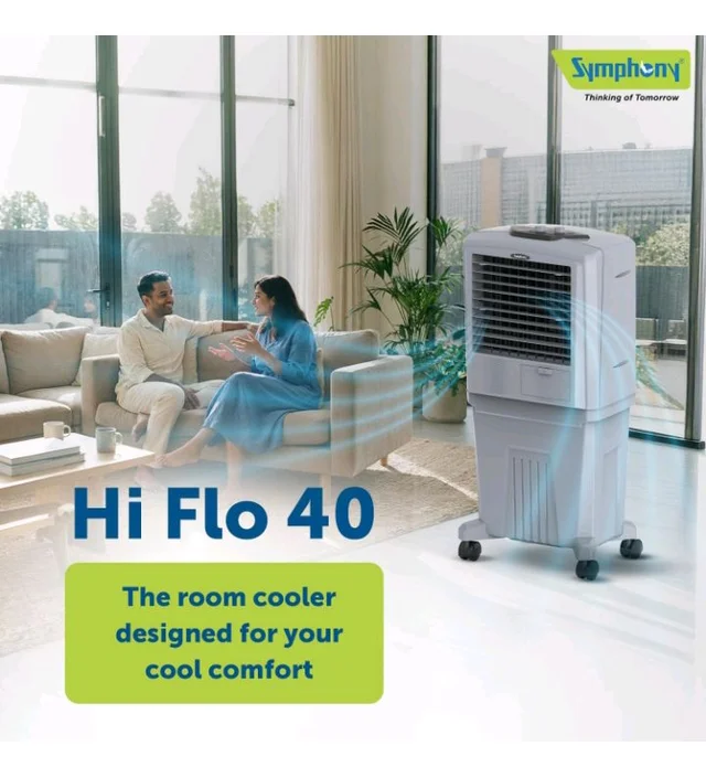 Symphony HiFlo 40 Personal Air Cooler For Home with Powerful Blower, Honeycomb Pads, i-Pure Technology and Low Power Consumption (40L, Light Grey)
33%
off