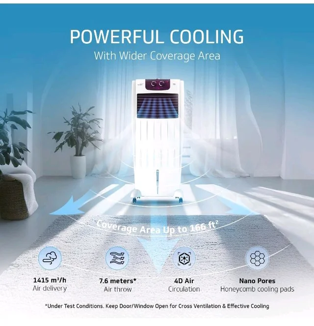 Guard Arido R35 H-N Air Cooler For Room | 35 Litre
7.6 m Air Throw| 2 Year Warranty on Motor & Pump|Concealed Pump Design|Air Delievery-1415 cmh|1 Year