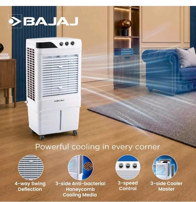 Bajaj DMH 90 Neo 90L Desert Air Cooler for Home|For Larger Room|Anti-Bacterial Honeycomb Cooling Pad|High-Speed|Ice Chamber|90Ft Air Throw|3-Speed Control|3 Year Comprehensive Product Warranty|White
#1 Best Seller
in Desert Air Coolers