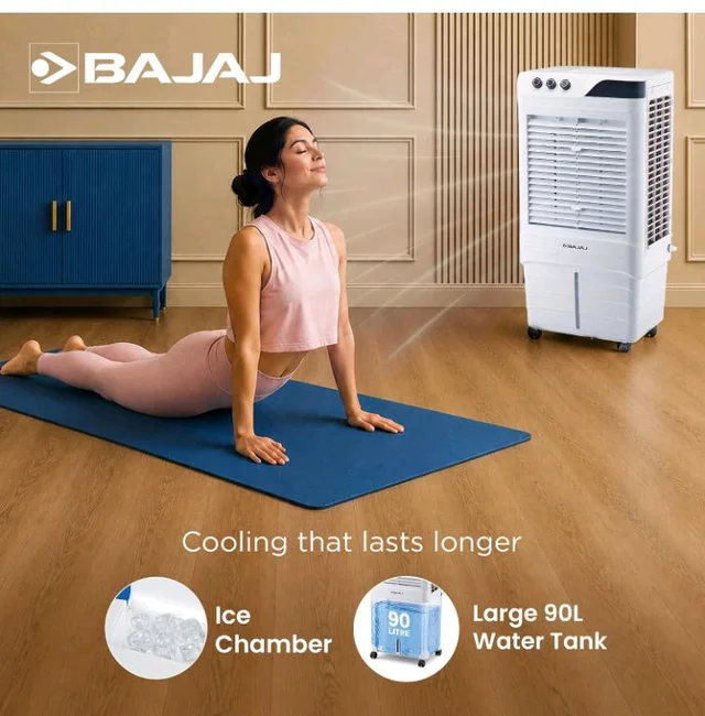 Bajaj DMH 90 Neo 90L Desert Air Cooler for Home|For Larger Room|Anti-Bacterial Honeycomb Cooling Pad|High-Speed|Ice Chamber|90Ft Air Throw|3-Speed Control|3 Year Comprehensive Product Warranty|White
#1 Best Seller
in Desert Air Coolers
