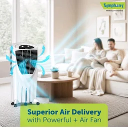 Symphony Winter 100XL Desert Air Cooler | 4-Side Honeycomb Pads | +Air Fan Technology | Cool Flow Dispenser | 105L | 1-Year Warranty