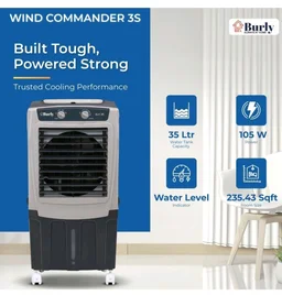 BHABURLY | GLX 35 LTR | Personal Portable Cooler with Anti Bacterial Honeycomb | Highest Airthrow in Segment | Auto Swing | 3 Speed Control | Low Power Consumpt