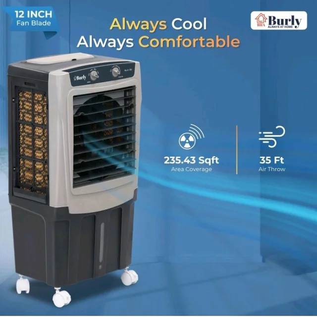BHABURLY | GLX 35 LTR | Personal Portable Cooler with Anti Bacterial Honeycomb | Highest Airthrow in Segment | Auto Swing | 3 Speed Control | Low Power Consumpt