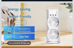 Portable Double Ended Spray Fan with Misting | USB Rechargeable Mini Air Cooler with LED Light | Touch & Remote Control | 3 Speed Cooling Fan with 280ml Water Tank (Multicolor) (Style 17)