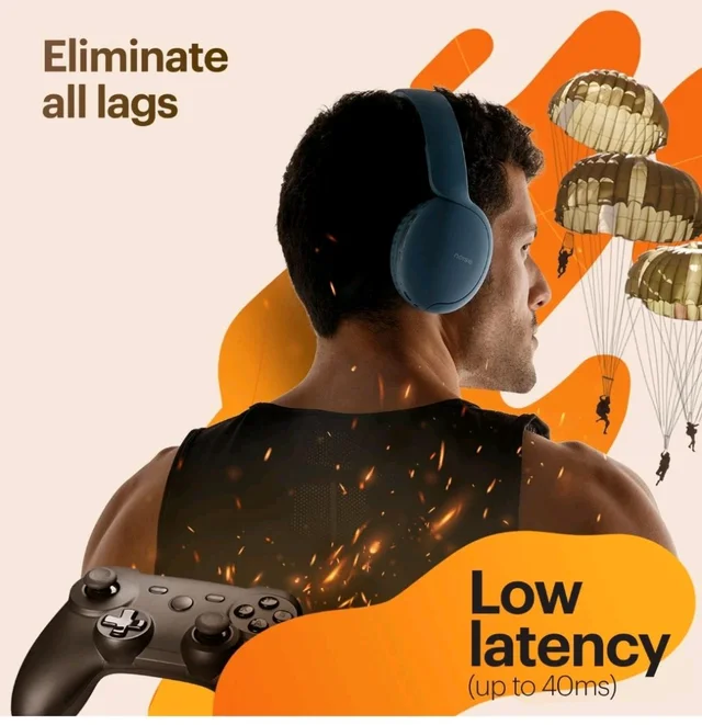 Noise Two Wireless On Ear Headphones with 50 Hours Playtime, Low Latency(up to 45ms), 4 Play Modes, Dual Pairing, BT v5.3 (Serene Blue)
