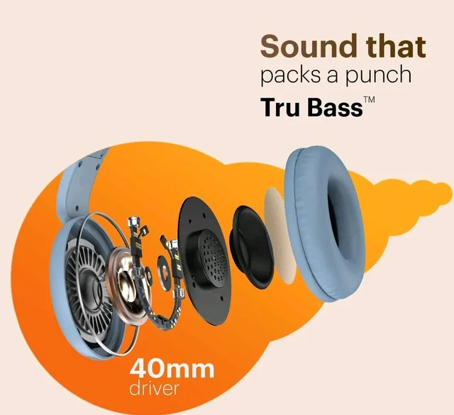 Noise Two Wireless On Ear Headphones with 50 Hours Playtime, Low Latency(up to 45ms), 4 Play Modes, Dual Pairing, BT v5.3 (Serene Blue)