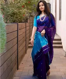 Original Maheswari Cotton Silk Saree for Women | Kanjivaram Pure Silk Cotton Sari with Blouse | Zari Work | Tassels | Handloom Weave