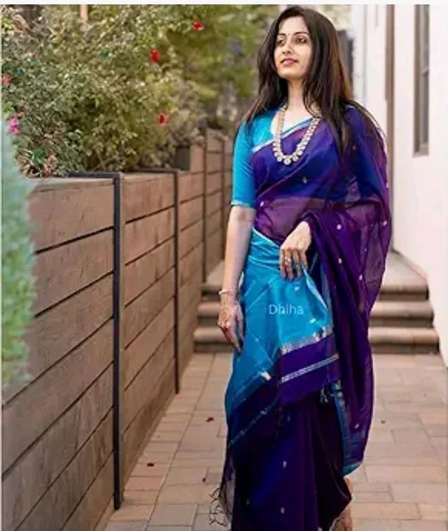 Original Maheswari Cotton Silk Saree for Women | Kanjivaram Pure Silk Cotton Sari with Blouse | Zari Work | Tassels | Handloom Weave