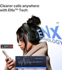boAt Rockerz 512 ANC,(~40dB) Hybrid ANC, 80H Battery, 40mm Drivers, 40ms Low Latency, ENx Tech, App Support, Bluetooth Headphones, Wireless Headphone with Mic (Cosmic Black)
