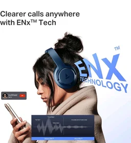 boAt Rockerz 512 ANC,(~40dB) Hybrid ANC, 80H Battery, 40mm Drivers, 40ms Low Latency, ENx Tech, App Support, Bluetooth Headphones, Wireless Headphone with Mic (Bold Blue)