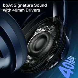 boAt Rockerz 512 ANC,(~40dB) Hybrid ANC, 80H Battery, 40mm Drivers, 40ms Low Latency, ENx Tech, App Support, Bluetooth Headphones, Wireless Headphone with Mic (Bold Blue)