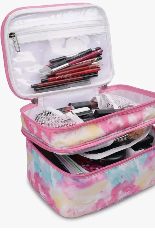 KUKLAR Polyester Waterproof Multifunctional Extra Large Travel Makeup Bag(Pink)
50+ bought in past month