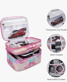 KUKLAR Polyester Waterproof Multifunctional Extra Large Travel Makeup Bag(Pink)
50+ bought in past month