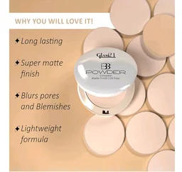 Glam21 BB Powder 2-in-1 Compact Powder Matte Finish & Oil Free | Matte & Shimmer Shades | Instant Weightless Finish Look | Long-lasting | Poreless Soft Skin | 20gm, Natural-02