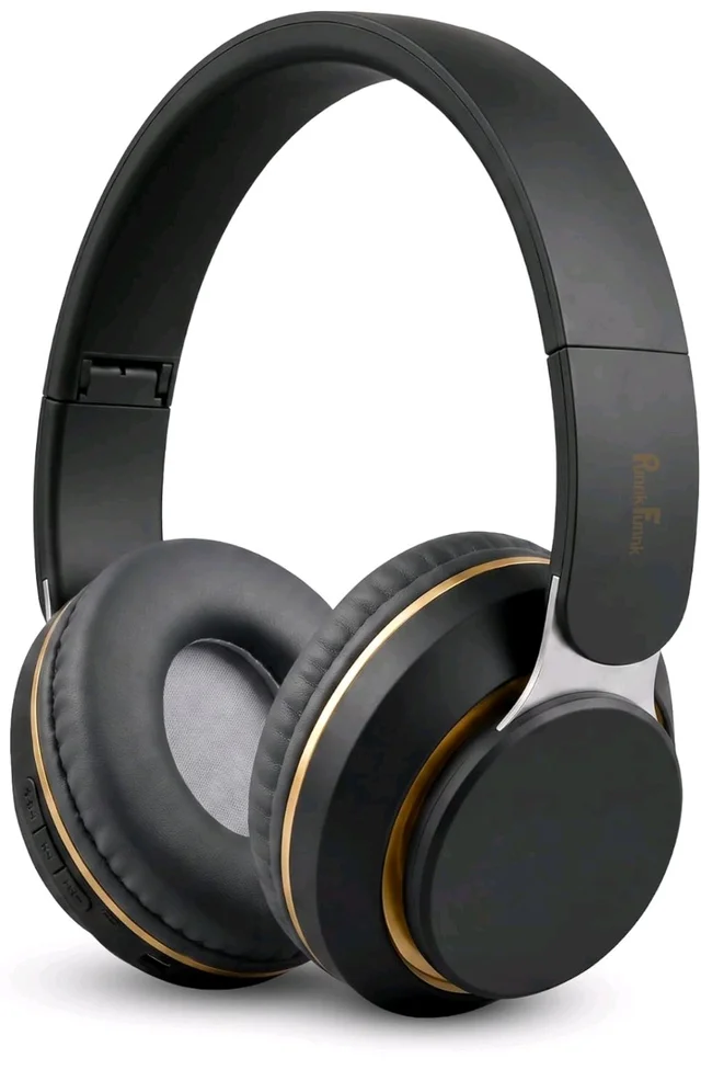 PunnkFunnk FusionBeat Wireless Bluetooth Headphones with BT 5.3, Noise Cancelling, Hi-Res Audio, 40mm Drivers, Deep Bass, Memory Foam Ear Cushions, Over-Ear Headset, Teens & Adults (Black) ni
