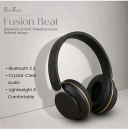 PunnkFunnk FusionBeat Wireless Bluetooth Headphones with BT 5.3, Noise Cancelling, Hi-Res Audio, 40mm Drivers, Deep Bass, Memory Foam Ear Cushions, Over-Ear Headset, Teens & Adults (Black) ni