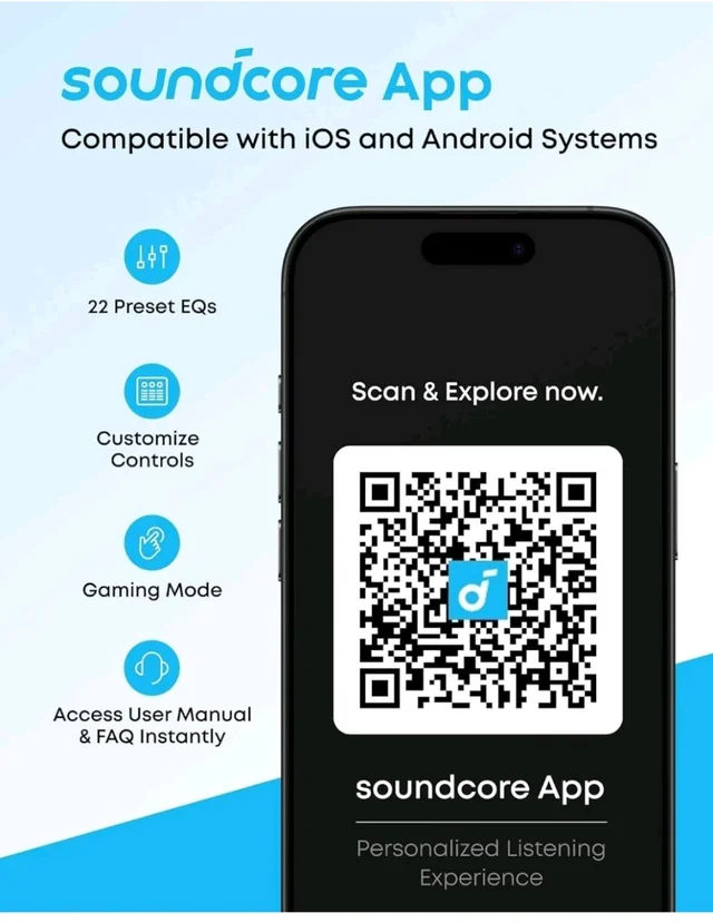 soundcore by Anker Q20i Wireless Bluetooth Over-Ear Headphones with Hybrid Active Noise Cancelling, 40h Playtime in ANC Mode, Hi-Res Audio, Deep Bass, Personalization via App (Black)