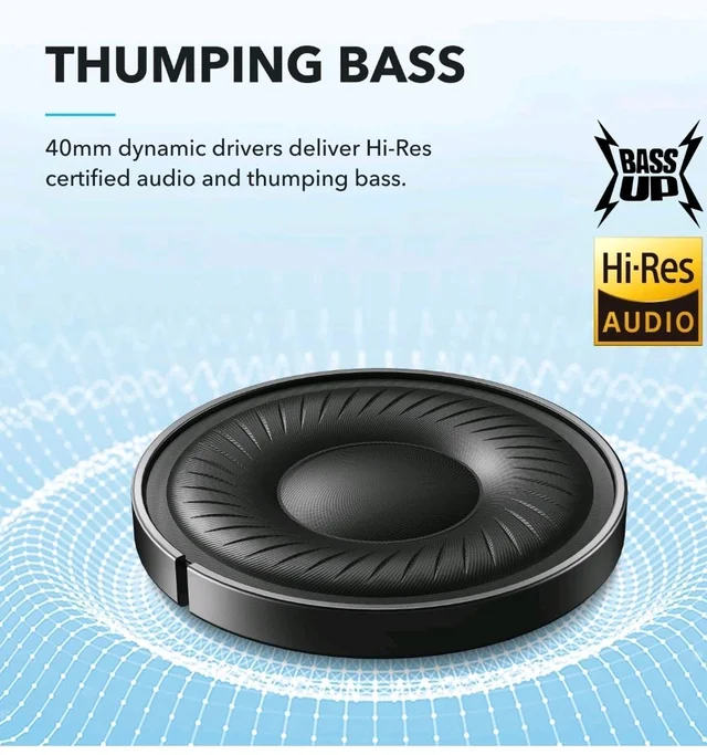 soundcore by Anker Q20i Wireless Bluetooth Over-Ear Headphones with Hybrid Active Noise Cancelling, 40h Playtime in ANC Mode, Hi-Res Audio, Deep Bass, Personalization via App (Black)