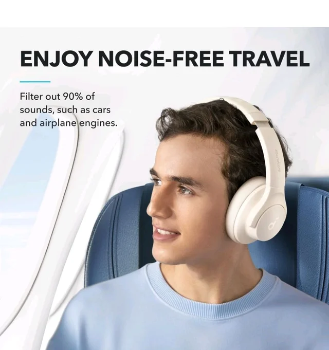 soundcore Q20i by Anker, Over Ear Headphones Bluetooth Wireless
Hybrid Active Noise Cancelling Headphones, 40H Long ANC Playtime, Hi-Res Audio, Big Bass, Customizze via an App(White)