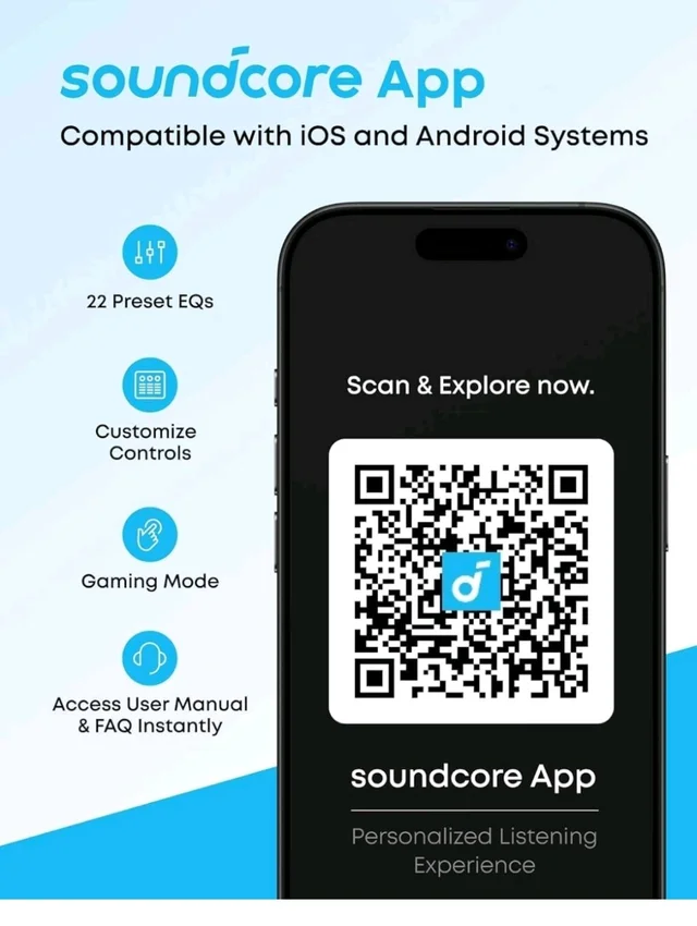 soundcore Q20i by Anker, Over Ear Headphones Bluetooth Wireless
Hybrid Active Noise Cancelling Headphones, 40H Long ANC Playtime, Hi-Res Audio, Big Bass, Customizze via an App(White)