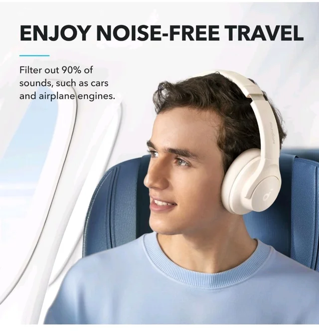 soundcore Q20i by Anker, Over Ear Headphones Bluetooth Wireless
Hybrid Active Noise Cancelling Headphones, 40H Long ANC Playtime, Hi-Res Audio, Big Bass, Customizze via an App(White)