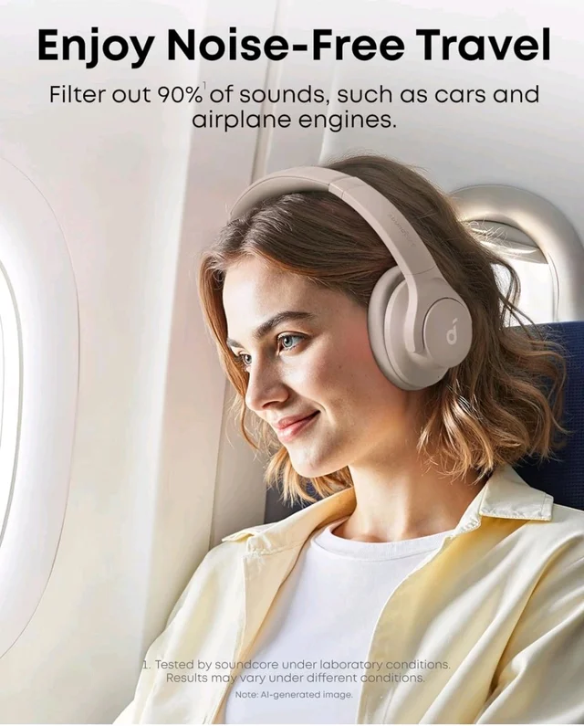 Soundcore by Anker Q20i Headphones with Protective Case, Taupe, Bundle
Over-Ear, Bluetooth, 40H ANC Playtime, Hi-Res Audio, Big Bass, Transparency Mode, Customize via App, Travel, Home, Office