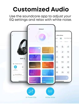 Soundcore by Anker Q20i Headphones with Protective Case, Taupe, Bundle
Over-Ear, Bluetooth, 40H ANC Playtime, Hi-Res Audio, Big Bass, Transparency Mode, Customize via App, Travel, Home, Office
