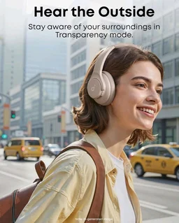 Soundcore by Anker Q20i Headphones with Protective Case, Taupe, Bundle
Over-Ear, Bluetooth, 40H ANC Playtime, Hi-Res Audio, Big Bass, Transparency Mode, Customize via App, Travel, Home, Office