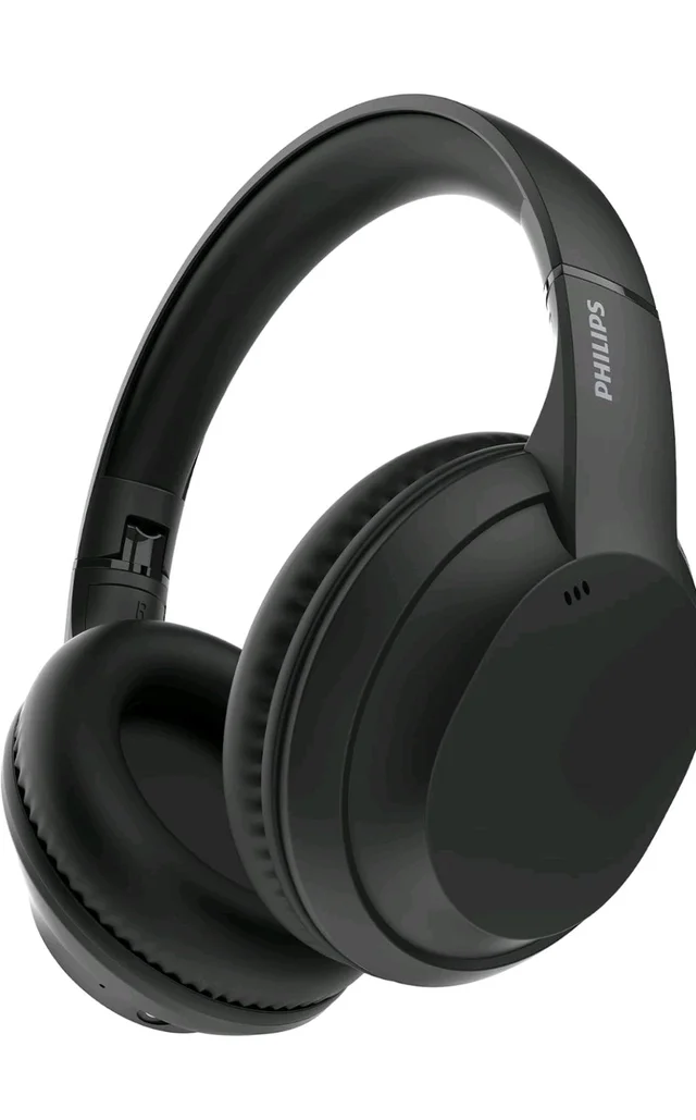 PHILIPS TAH4050 Wireless Bluetooth Headphones with Mic, 40mm Dynamic Drivers, Bluetooth 6.0, Up to 30H Playtime, Dual Device Pairing, USB-C Fast Charging, AUX Support, Over-Ear Headset, Black ion.