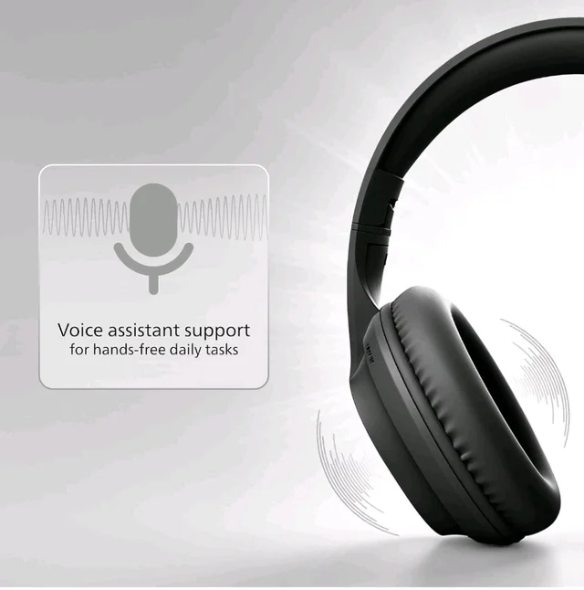 PHILIPS TAH4050 Wireless Bluetooth Headphones with Mic, 40mm Dynamic Drivers, Bluetooth 6.0, Up to 30H Playtime, Dual Device Pairing, USB-C Fast Charging, AUX Support, Over-Ear Headset, Black ion.
