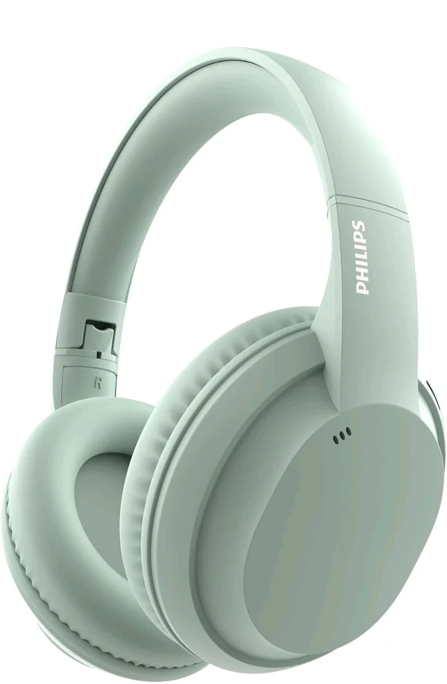 PHILIPS TAH4050 Wireless Bluetooth Headphones with Mic, 40mm Dynamic Drivers, Bluetooth 6.0, Up to 30H Playtime, Dual Device Pairing, USB-C Fast Charging, AUX Support, Over-Ear Headset, Green