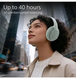 PHILIPS TAH4050 Wireless Bluetooth Headphones with Mic, 40mm Dynamic Drivers, Bluetooth 6.0, Up to 30H Playtime, Dual Device Pairing, USB-C Fast Charging, AUX Support, Over-Ear Headset, Green