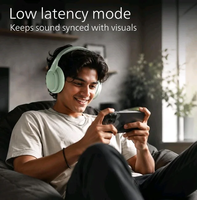 PHILIPS TAH4050 Wireless Bluetooth Headphones with Mic, 40mm Dynamic Drivers, Bluetooth 6.0, Up to 30H Playtime, Dual Device Pairing, USB-C Fast Charging, AUX Support, Over-Ear Headset, Green
