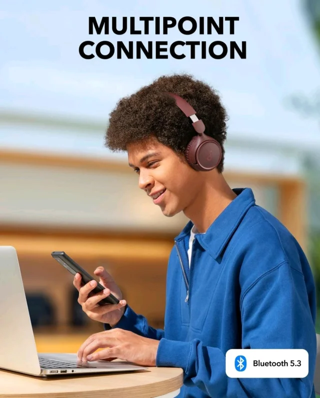 soundcore H30i by Anker, Over Ear Headphones Bluetooth Wireless
Noise Cancelling Headphones, Foldable, Pure Bass, 70H Playtime, Bluetooth 5.3, Lightweight, App Connectivity(Red)