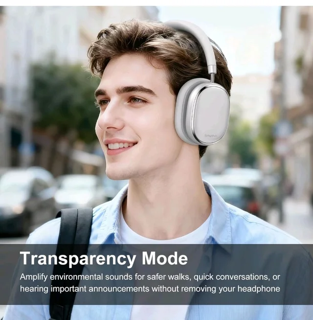 Srhythm NiceComfort 95 Hybrid Noise Cancelling Headphones Wireless
Bluetooth with Transparency,ENC,HD Sound,Slim Headphones Lightweight