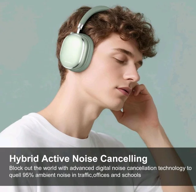 Srhythm NiceComfort 95 Hybrid Noise Cancelling Headphones Wireless
Bluetooth with Transparency,ENC,HD Sound,Slim Headphones Lightweight