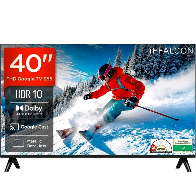 iFFALCON 101 cm (40 inches) FHD Smart Google TV | Dolby Audio 20 watts | HDR 10 | Metallic Bezel-Less | Multiple Viewing Mode | 40S55
