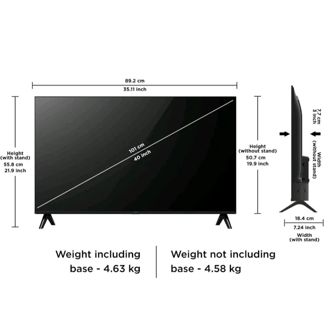 iFFALCON 101 cm (40 inches) FHD Smart Google TV | Dolby Audio 20 watts | HDR 10 | Metallic Bezel-Less | Multiple Viewing Mode | 40S55