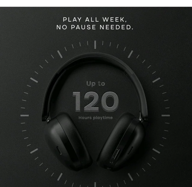 Noise Newly Launched Airwave Max XR Wireless Over-Ear Headphones with 120H Playtime, ANC, HFA Tech, Spatial Audio, Dual Pairing,BT V6.0(Pearl Beige)