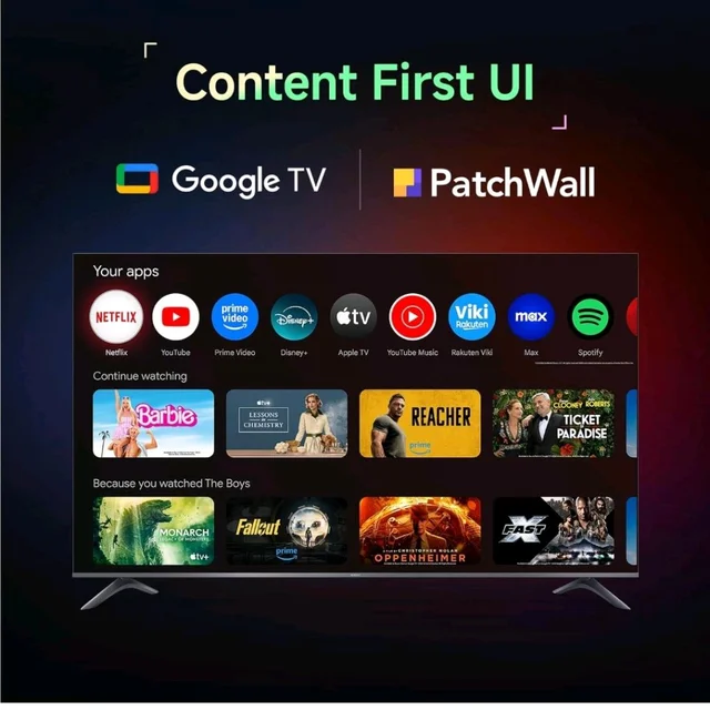 Brand: Xiaomi
4.1
4.1 out of 5 stars
(224)
Xiaomi (108 cm) 43 inch X Pro 4K QLED | Dolby Vision & HDR10+| Filmmaker Mode|Gemini AI| Google TV | L43MB-APIN
Amazon's Choice