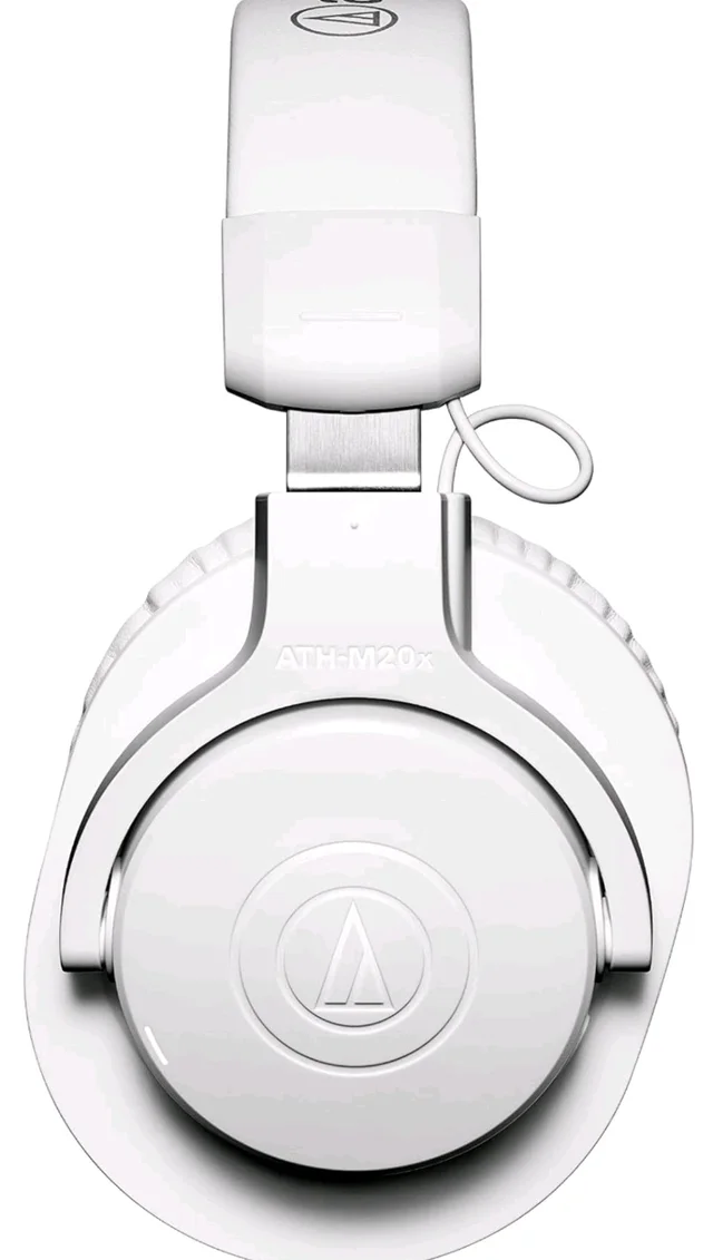 Audio-Technica Ath-M20Xbt Wireless Over-Ear Headphones, Bluetooth 5.0, 60-Hour Battery Life, 40 mm Drivers, Hi-Fi Sound, Built-in Mic, AAC/SBC Codec Support (White)