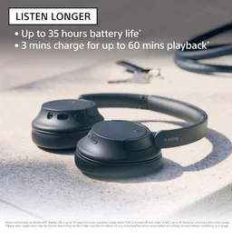 Sony WH-CH720N Active Noise Cancellation Wireless Bluetooth Over Ear Headphones with Mic, Adaptive Sound Control, Quick Charge, Up to 35Hrs Battery, Customized EQ- Black