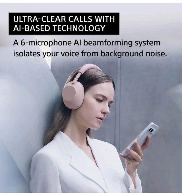 Sony WH-1000XM6 The Best Wireless Noise Canceling Headphones, HD NC Processor QN3, 12 Microphones, Adaptive NC Optimizer, Mastered by Engineers, Studio-Quality-Platinum Silver