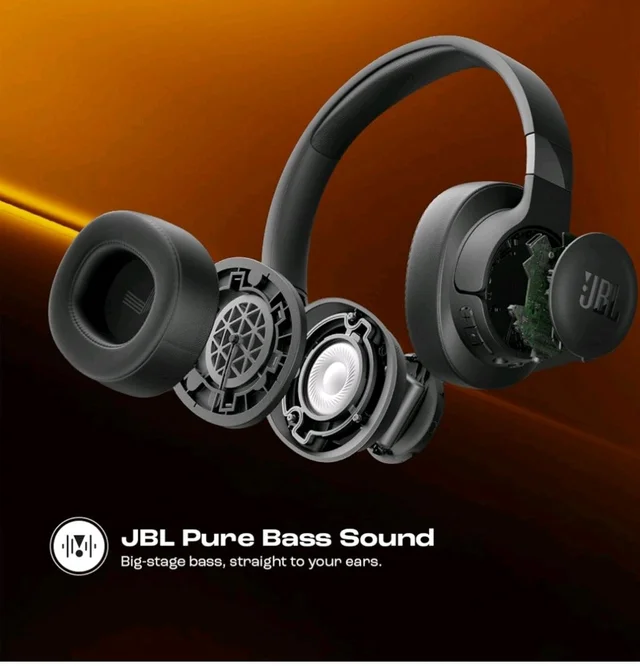 JBL Tune 770NC Wireless Over Ear Headphones with Adaptive Noise Cancellation, Upto 70H Battery, Smart Ambient, Speed Charge, Customized EQ, Google Fast Pair, Multipoint Connect, BT 5.3 - Black