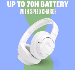 JBL Tune 770NC Wireless Over Ear Headphones with Adaptive Noise Cancellation, Upto 70H Battery, Smart Ambient, Speed Charge, Customized EQ, Google Fast Pair, Multipoint Connect, BT 5.3 - White